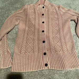 Pink LL bean cardigan, womens large